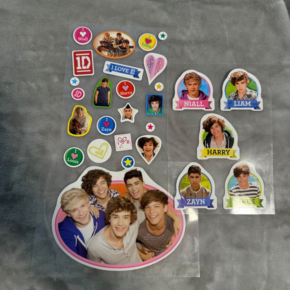 Vintage‎ One Direction Sticker Lot 3 Sheets OT5 Group Stickers 2011-13 Era Rare